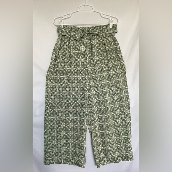 Max Studio Green and White Wide Leg Pants - Picture 1 of 8